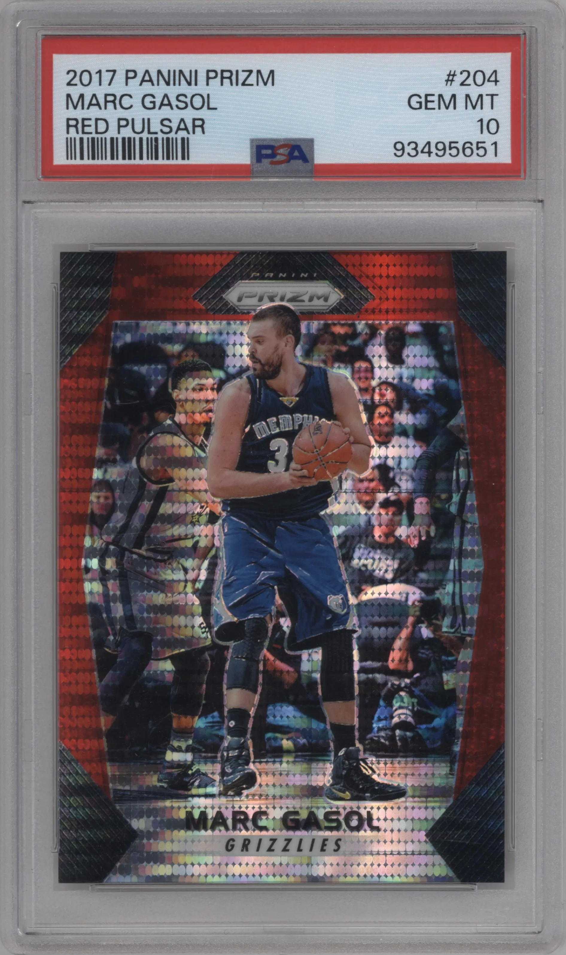 2017 Panini Prizm Marc Gasol Red Pulsar #204 PSA 10