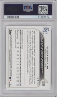 Bobby Witt Jr. from the 2022 Topps Update  set graded by PSA and given an overall grade of 10.