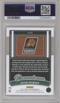Kevin Durant from the 2023-24 Panini One and One set graded by PSA and given an overall grade of 10.