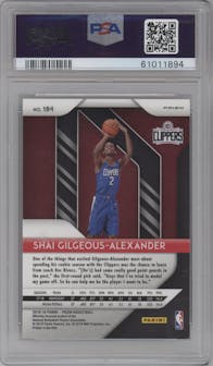 Shai Gilgeous-Alexander from the 2018-19 Panini Prizm set featuring a Pink Ice parallel graded by PSA and given an overall grade of 10.