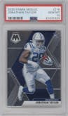Jonathan Taylor from the 2020 Panini Mosaic set graded by PSA and given an overall grade of 10.