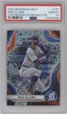 Max Clark from the 2024 Bowman's Best set featuring a Refractor parallel graded by PSA and given an overall grade of 10.