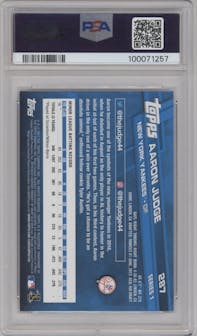Aaron Judge from the 2017 Topps Series 1 set graded by PSA and given an overall grade of 9.