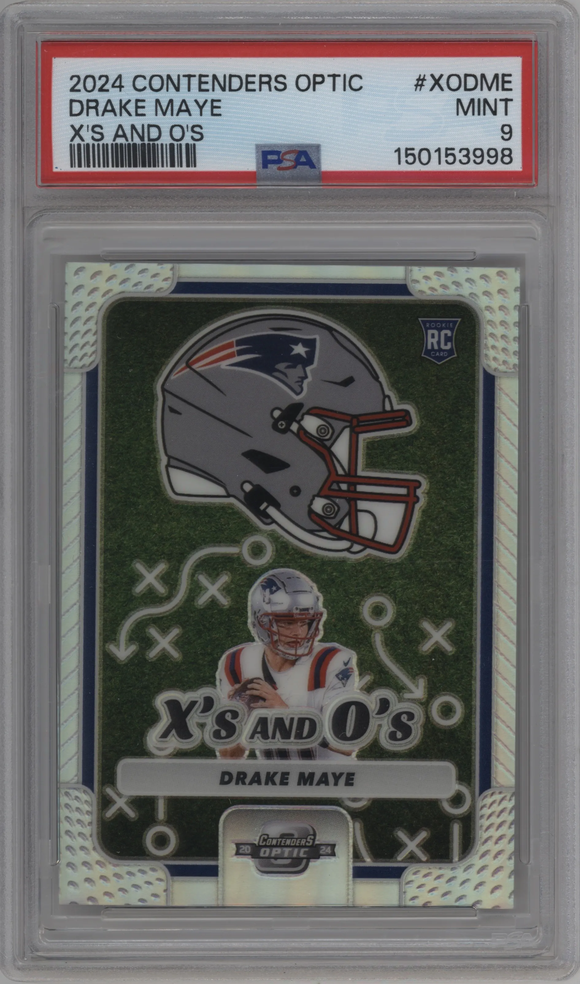 2024 Panini Contenders Optic Xs and Os Drake Maye #XO-DME PSA 9