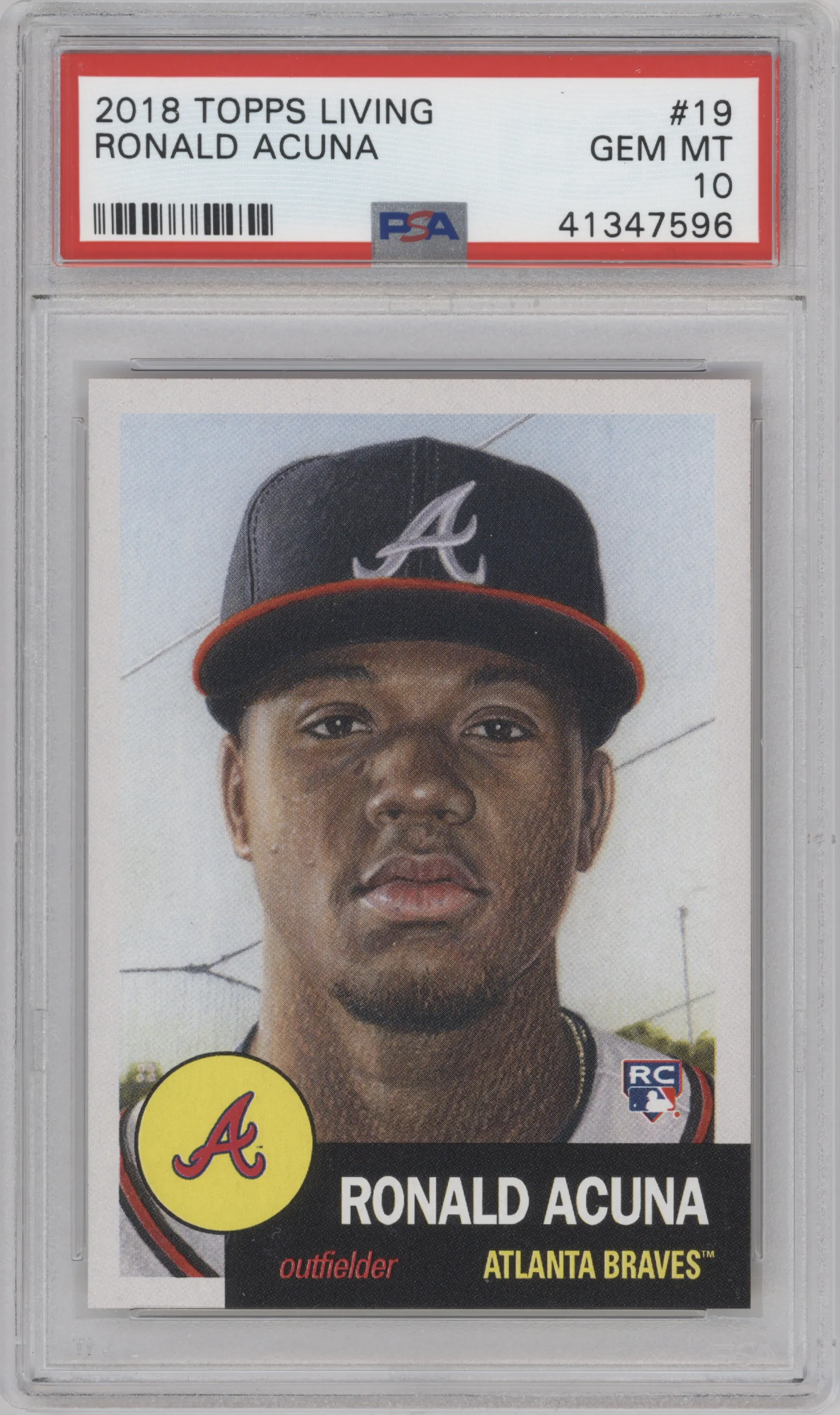 Ronald Acuna Jr. from the Ultimate Topps Living Set   set graded by PSA and given an overall grade of 10.