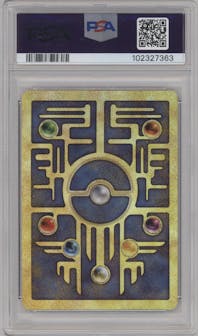 Ancient Mew from the 2000 Pokemon set graded by PSA and given an overall grade of 8.