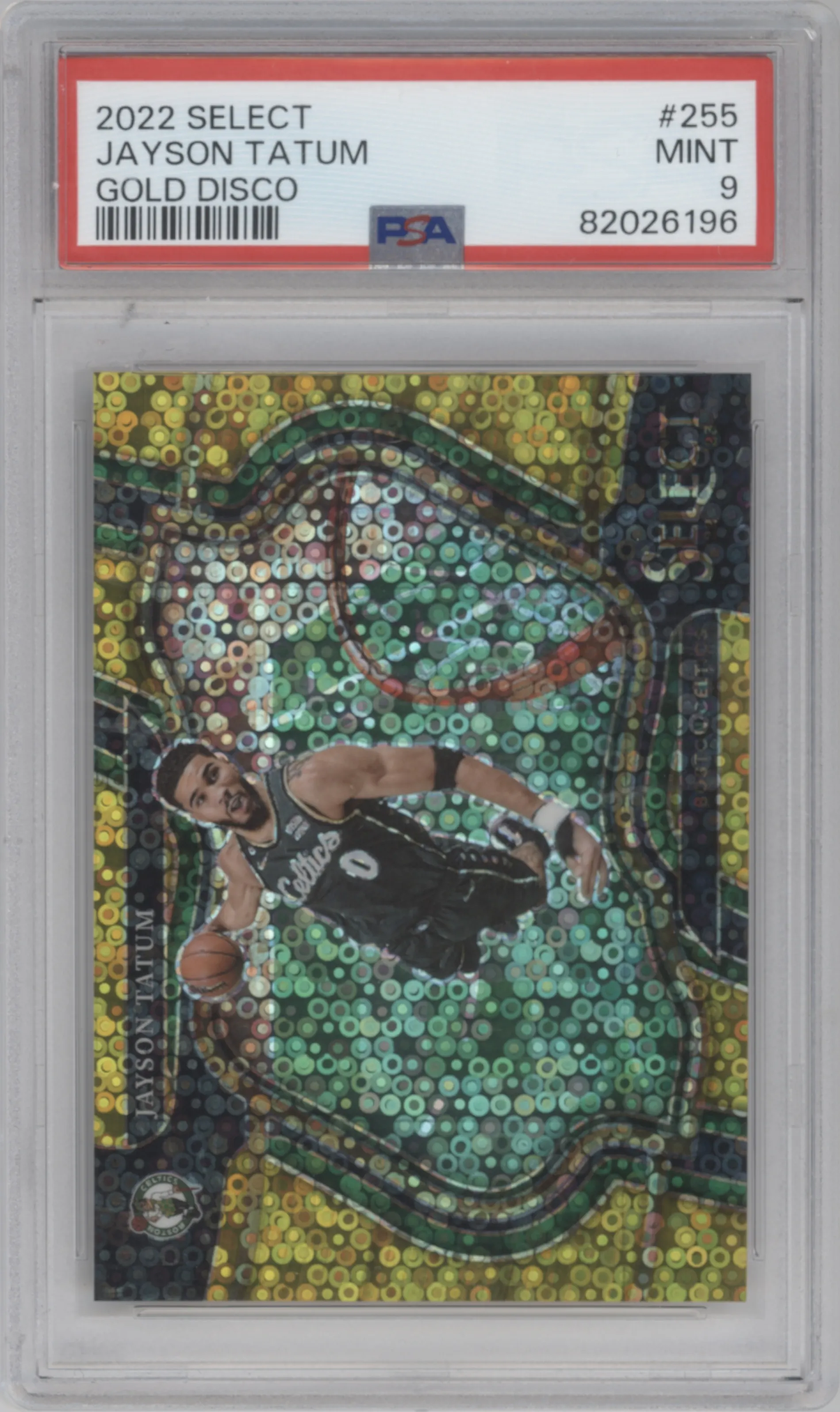 2022 Panini Select Courtside Jayson Tatum Disco Gold #255 PSA 9