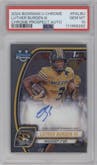 Luther Burden III from the 2024 Bowman Chrome University set graded by PSA and given an overall grade of 10.