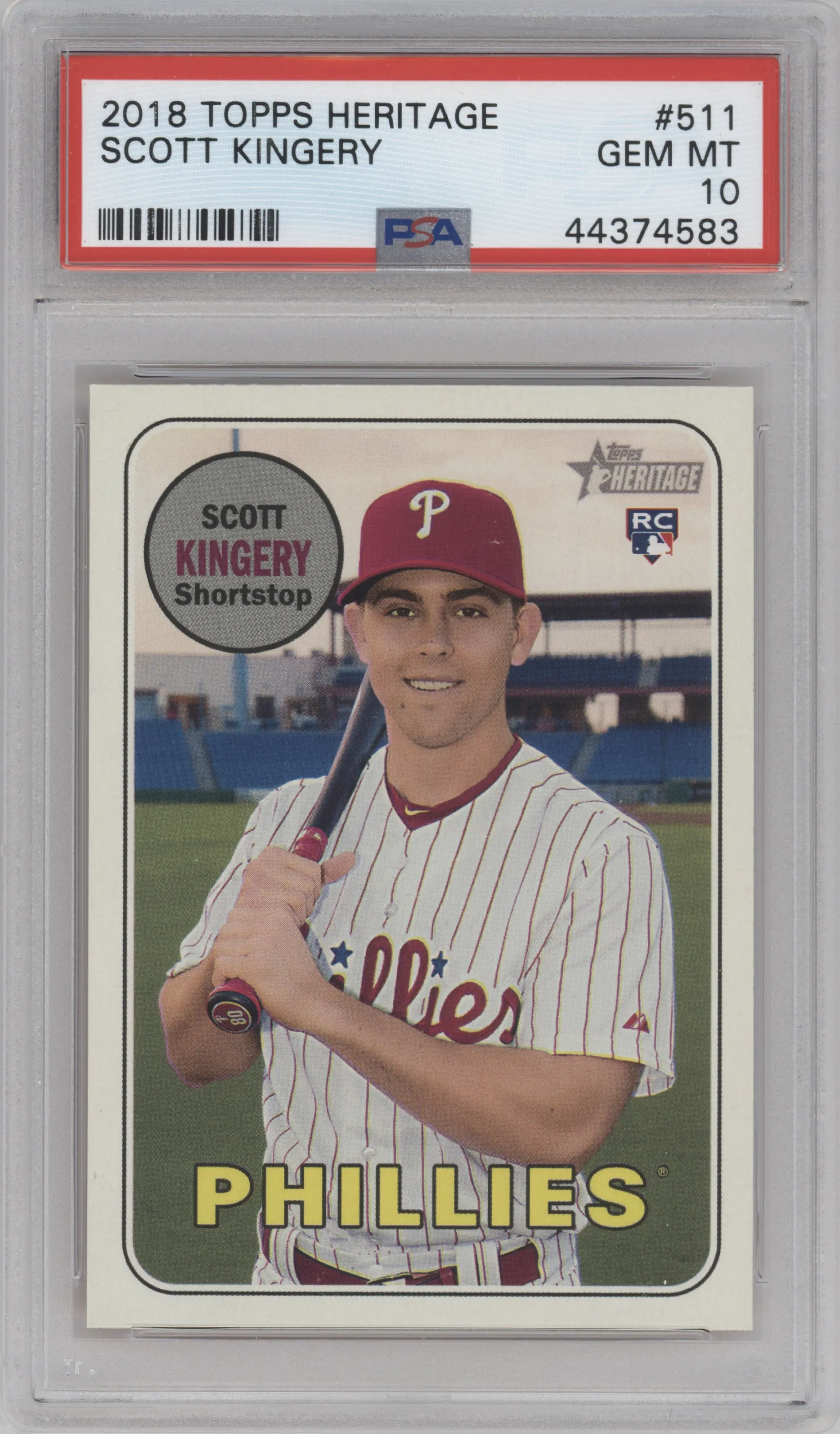 2018 Topps Heritage High Number Scott Kingery #511 PSA 10