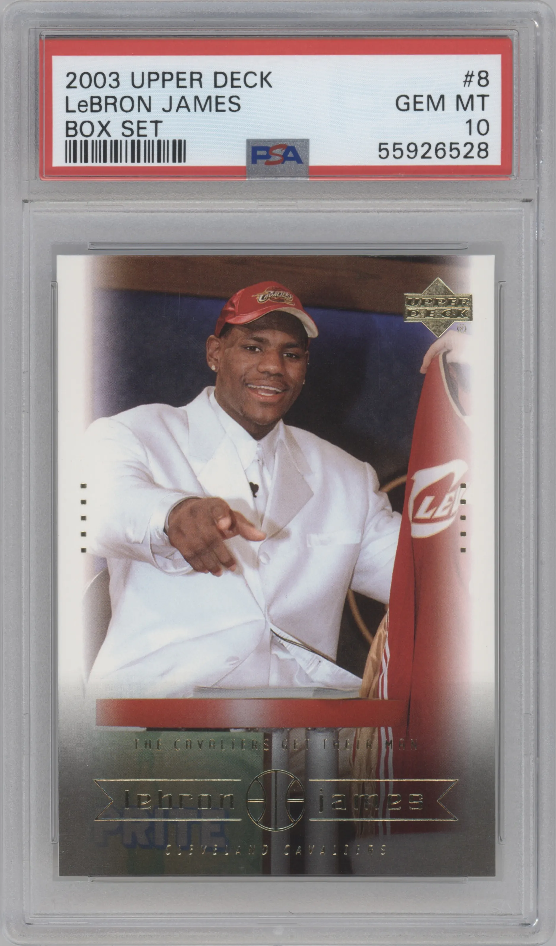 LeBron James from the 2003 Upper Deck LeBron James Box Set set graded by PSA and given an overall grade of 10.