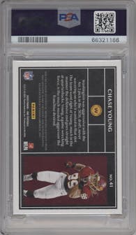 Chase Young from the 2020 Panini One set graded by PSA and given an overall grade of 10.