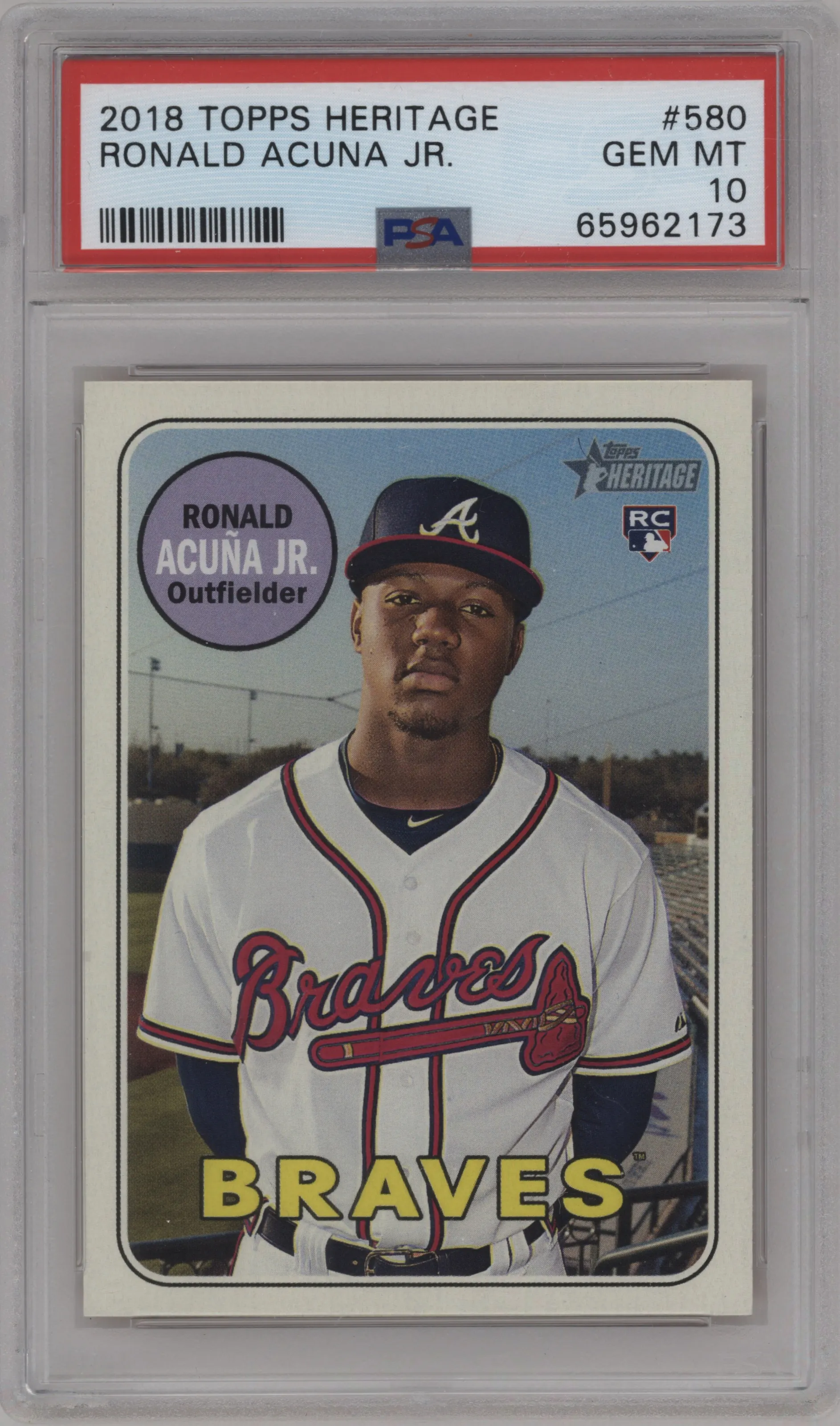 2018 Topps Heritage High Number Ronald Acuna Jr. PSA 10