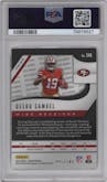 Deebo Samuel from the 2019 Panini Prizm set featuring a Red Wave parallel graded by PSA and given an overall grade of 9.