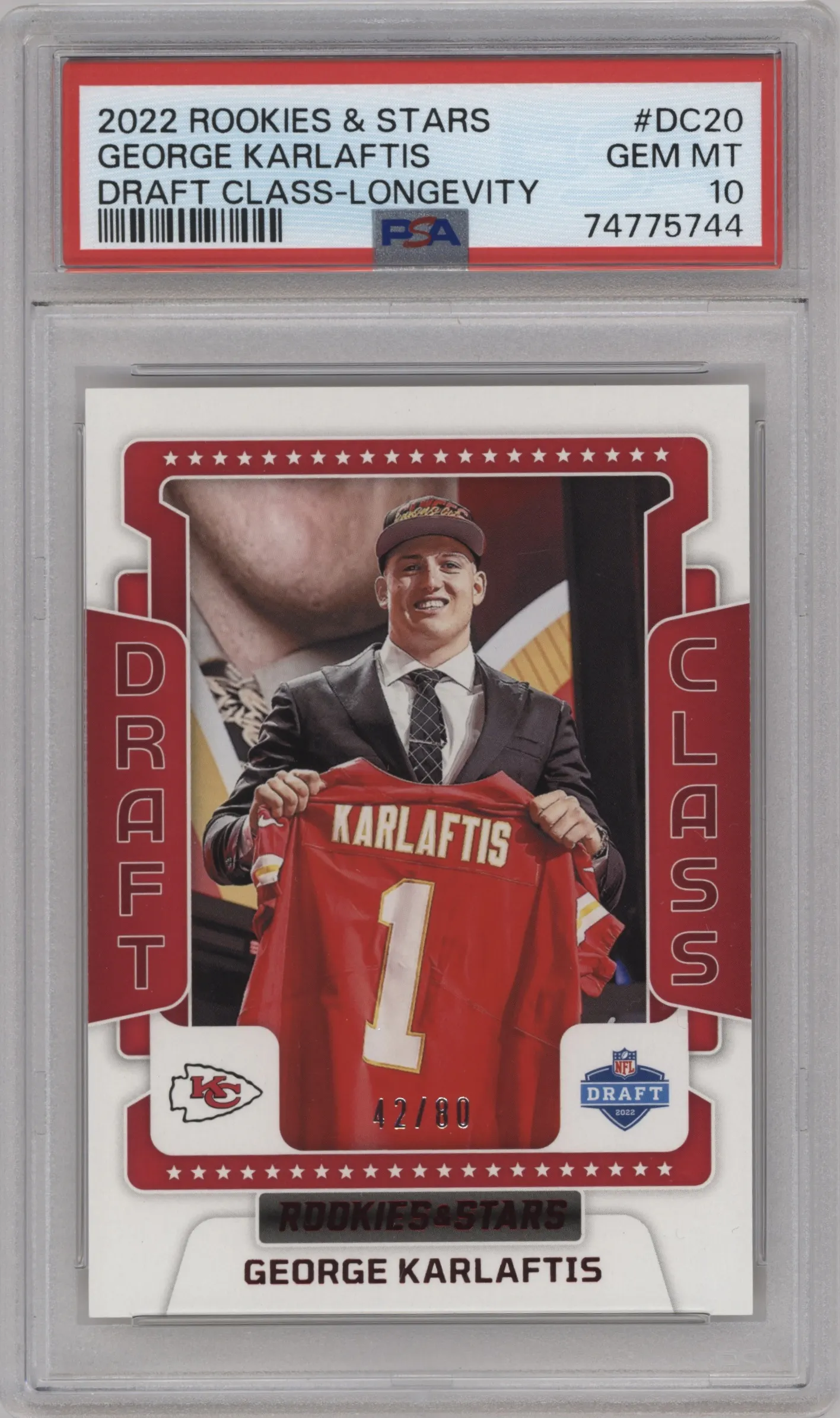 2022 Panini Rookies & Stars Draft Class George Karlaftis Longevity PSA 10