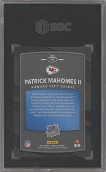 Patrick Mahomes II from the 2017 Panini Donruss set graded by SGC and given an overall grade of 9.