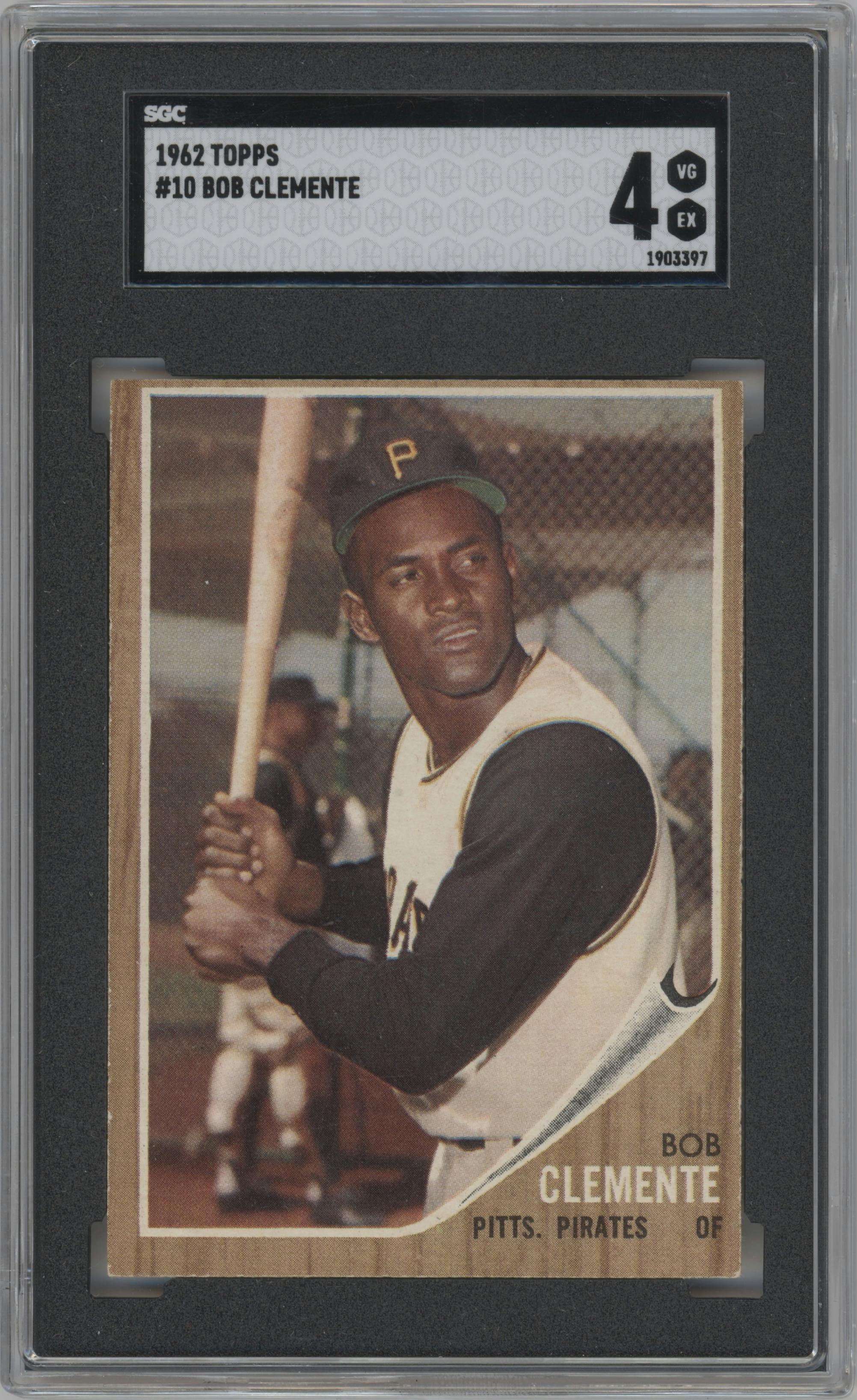 Bob Clemente from the 1962 Topps set graded by SGC and given an overall grade of 4.