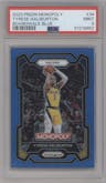 Tyrese Haliburton from the 2023-24 Panini Prizm Monopoly set featuring a Boardwalk Blue parallel graded by PSA and given an overall grade of 9.