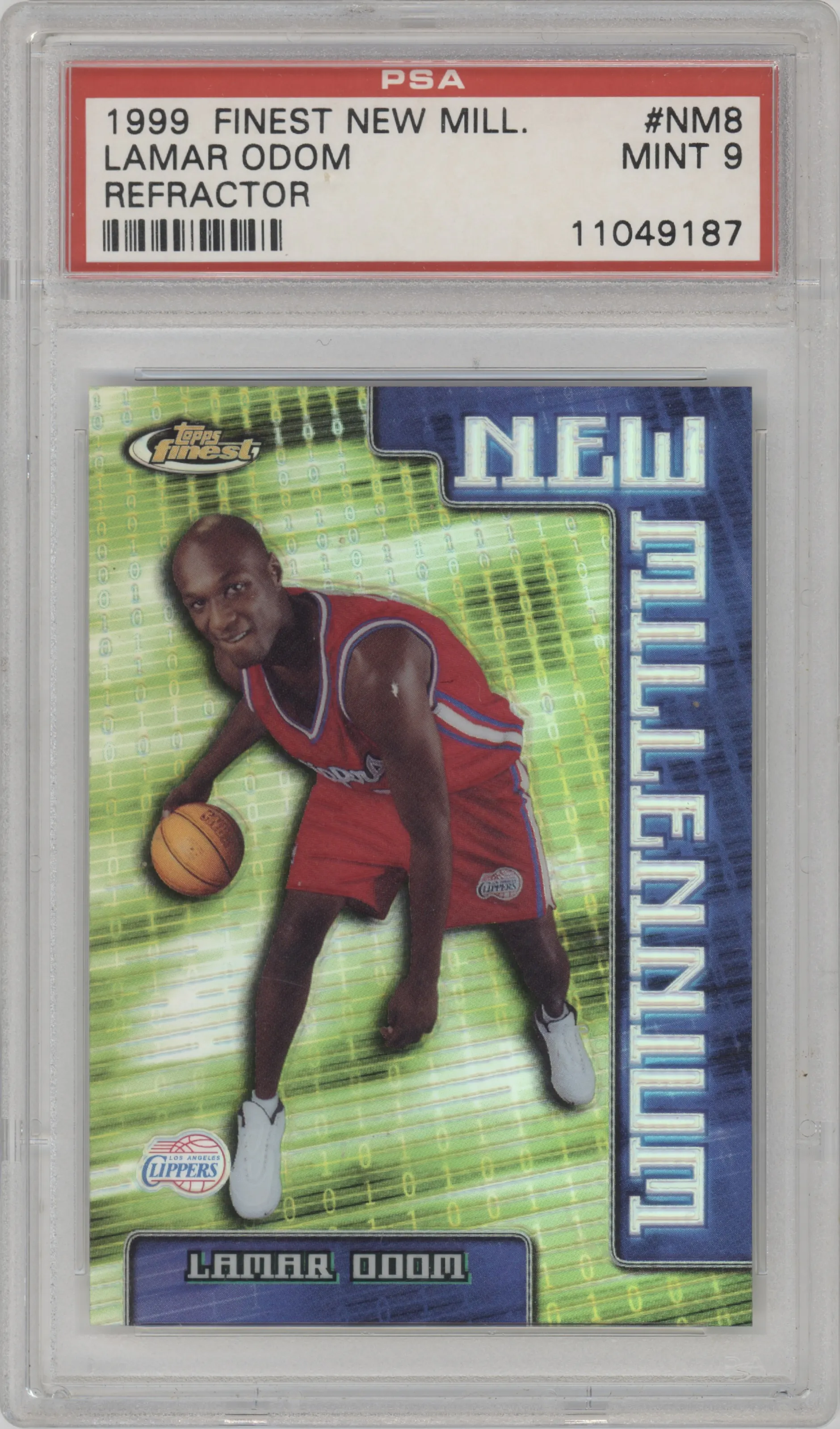 1999 Topps Finest New Millennium Lamar Odom Refractor PSA 9