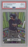 Colt Emerson from the 2023 Bowman Draft set graded by PSA and given an overall grade of 10.