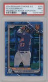 Vladi Guerrero from the 2024 Bowman Chrome Sapphire set graded by PSA and given an overall grade of 9.