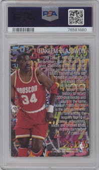 Hakeem Olajuwon from the 1995-96 Flair set graded by PSA and given an overall grade of 9.