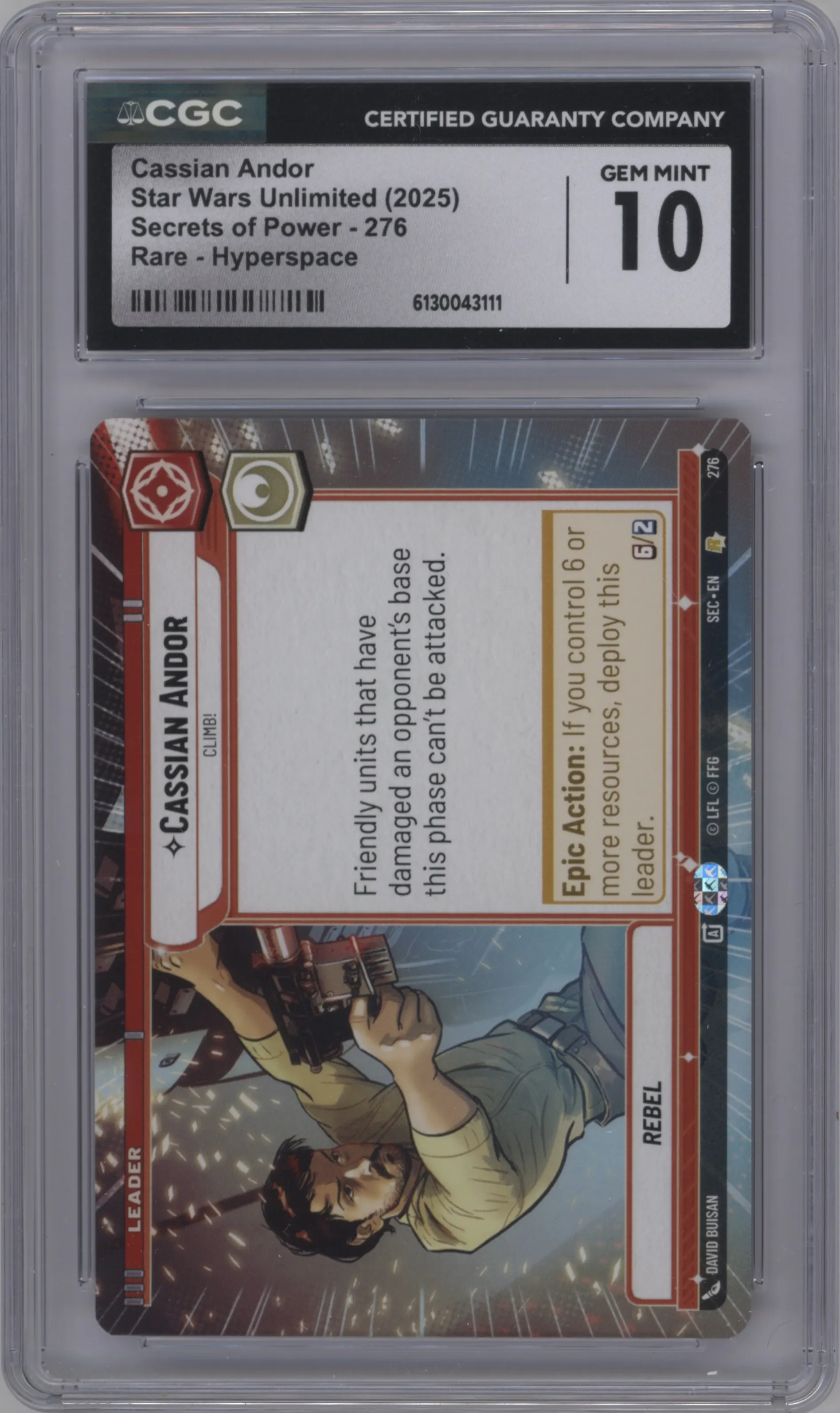 2025 Star Wars: Unlimited Secrets of Power Cassian Andor Hyperspace CGC 10