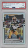Jordan Love from the 2020 Panini Donruss Optic set featuring a Holo parallel graded by PSA and given an overall grade of 9.