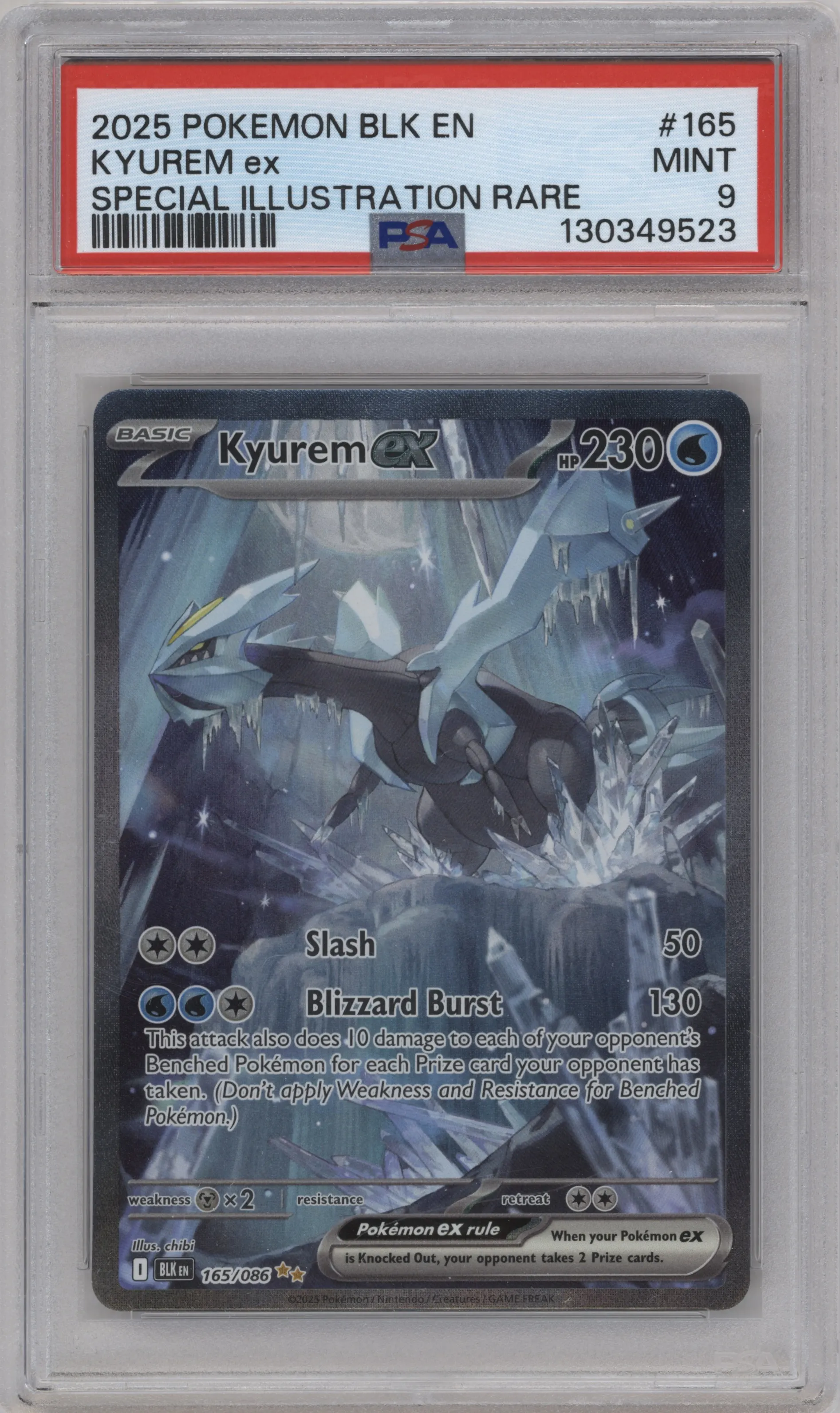 2025 Pokemon SV Black Bolt Kyurem ex #165 PSA 9