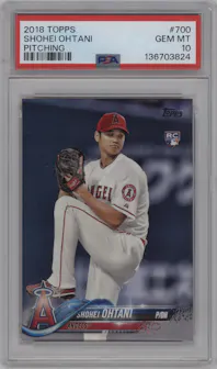 Shohei Ohtani from the 2018 Topps Series 2 set graded by PSA and given an overall grade of 10.