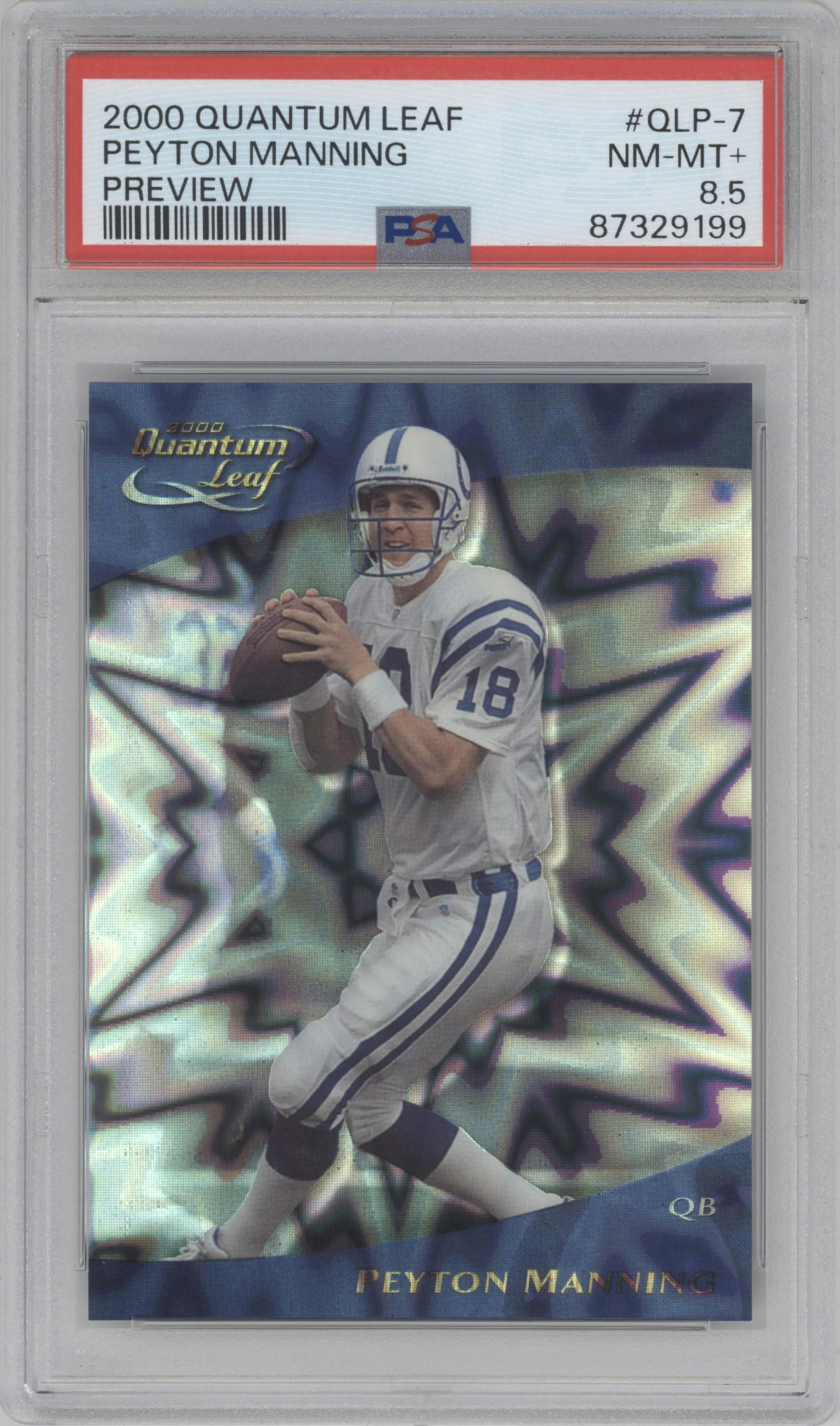 Peyton Manning from the 1999 Score Supplemental set graded by PSA and given an overall grade of 8.5.