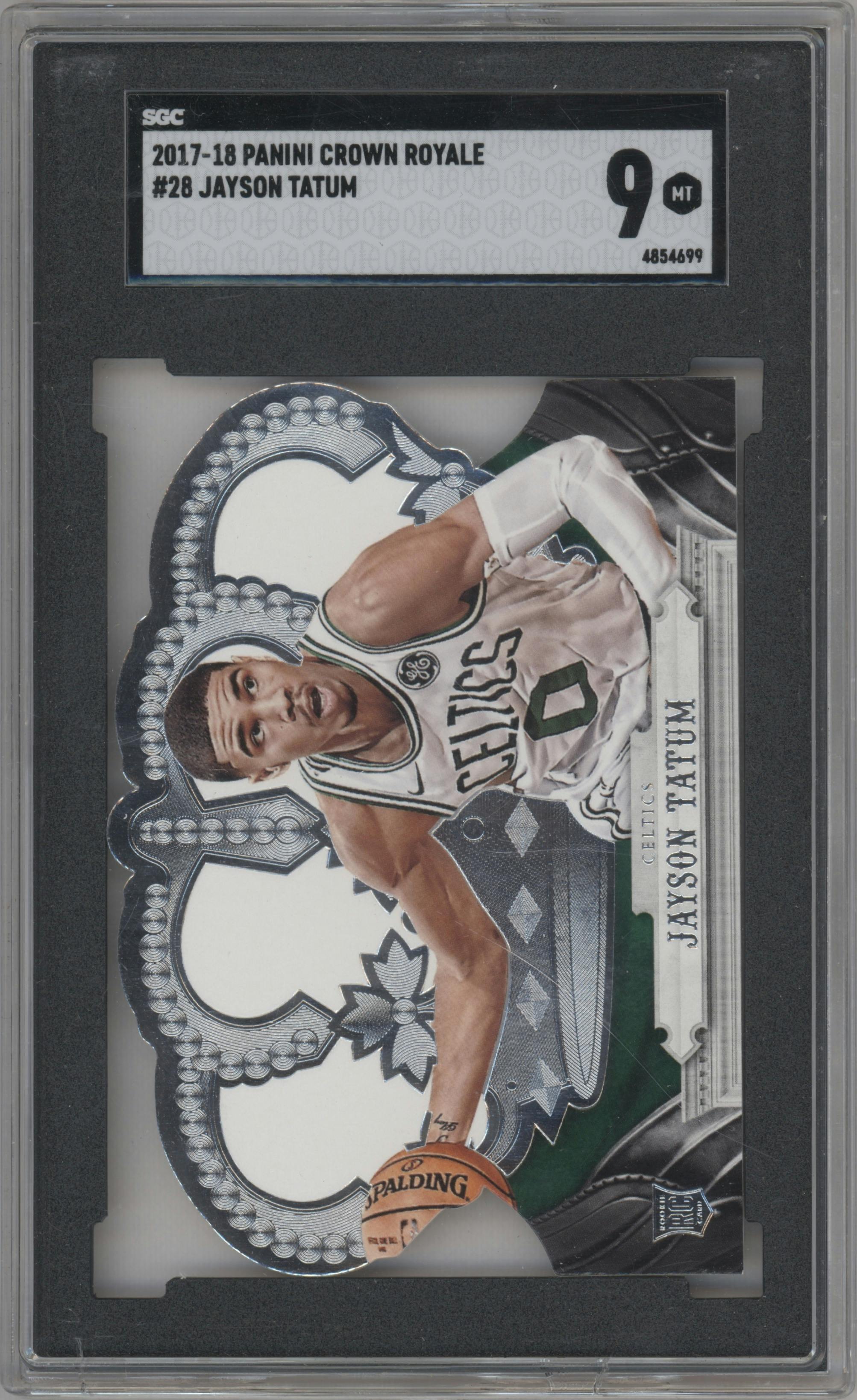 Jayson Tatum from the 2017-18 Panini Crown Royale set graded by SGC and given an overall grade of 9.