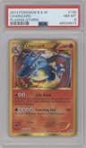 Charizard from the 2013 Pokemon B&W set graded by PSA and given an overall grade of 8.