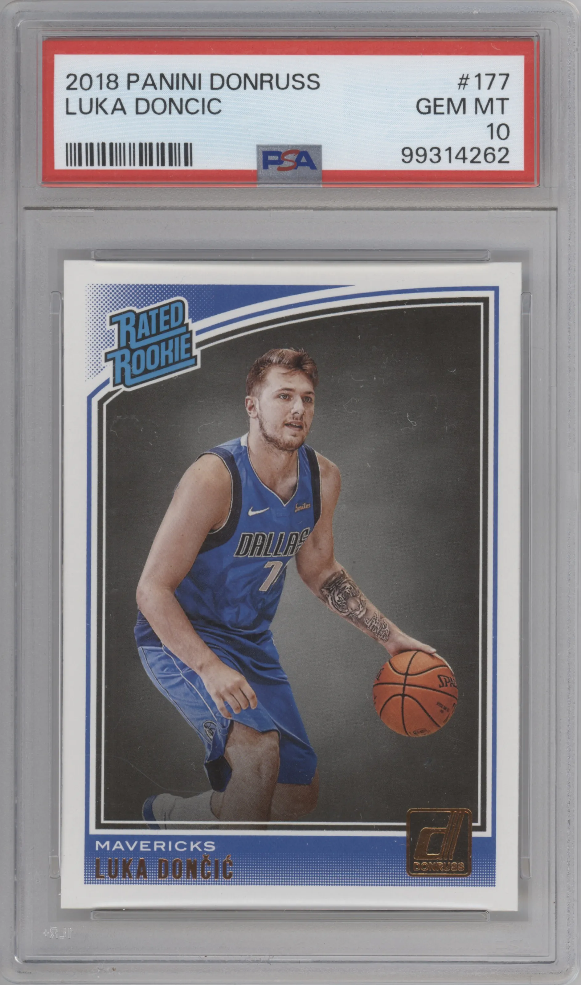 2018 Panini Donruss Rated Rookie Luka Doncic PSA 10