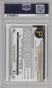 Paul Skenes from the 2024 Bowman Chrome set graded by PSA and given an overall grade of 10.