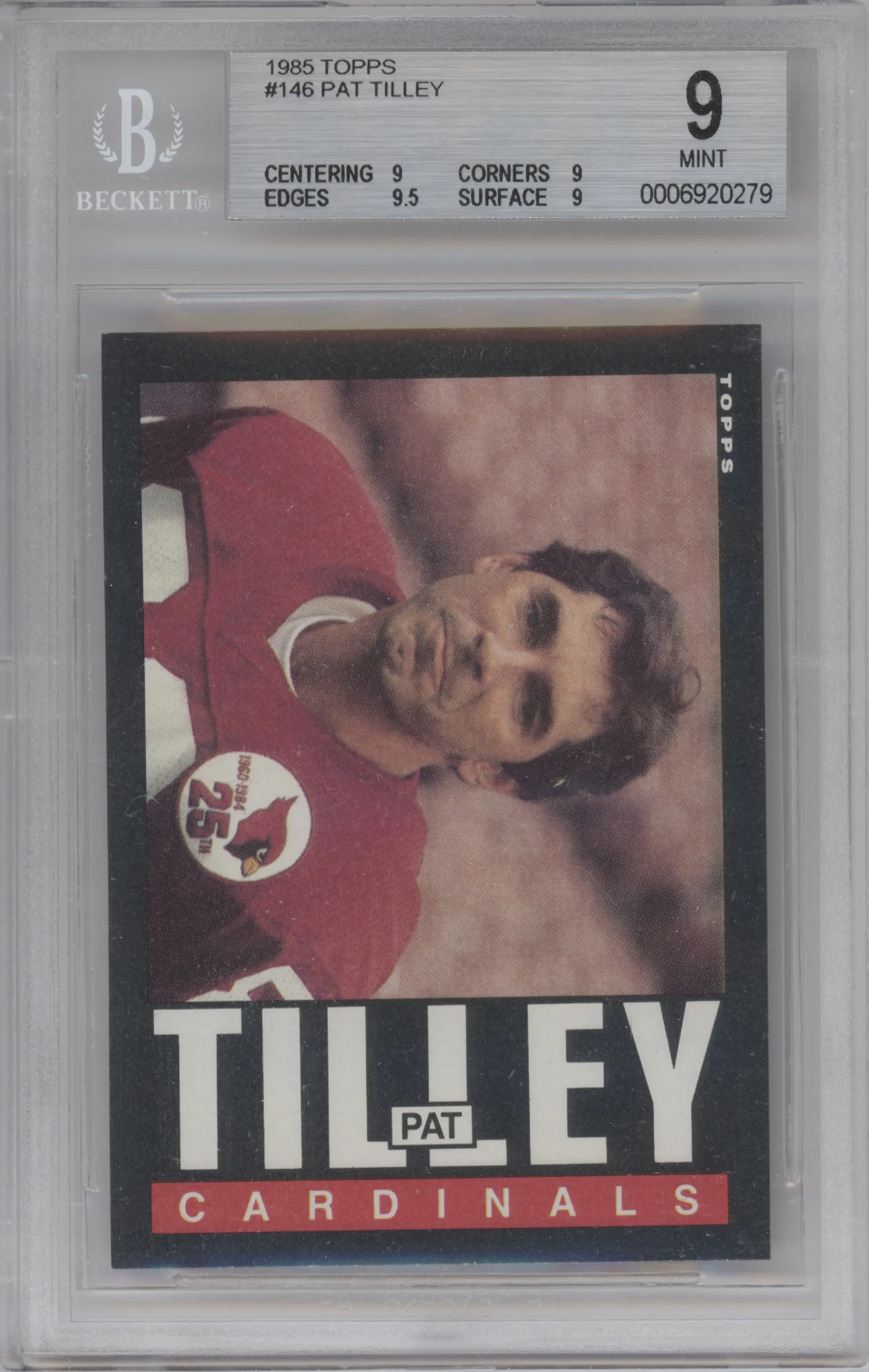 1985 Topps Pat Tilley BGS 9