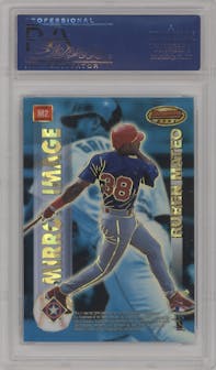 Ken Griffey Jr./Ruben Mateo from the 1999 Bowman's Best set featuring a Atomic Refractor parallel graded by PSA and given an overall grade of 10.