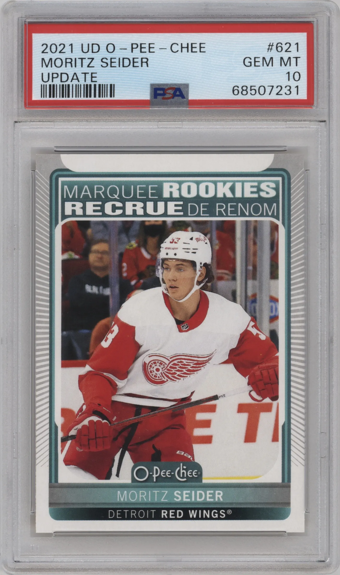 2021 Upper Deck Series 2 OPC Upd.Rke. Moritz Seider #621 PSA 10