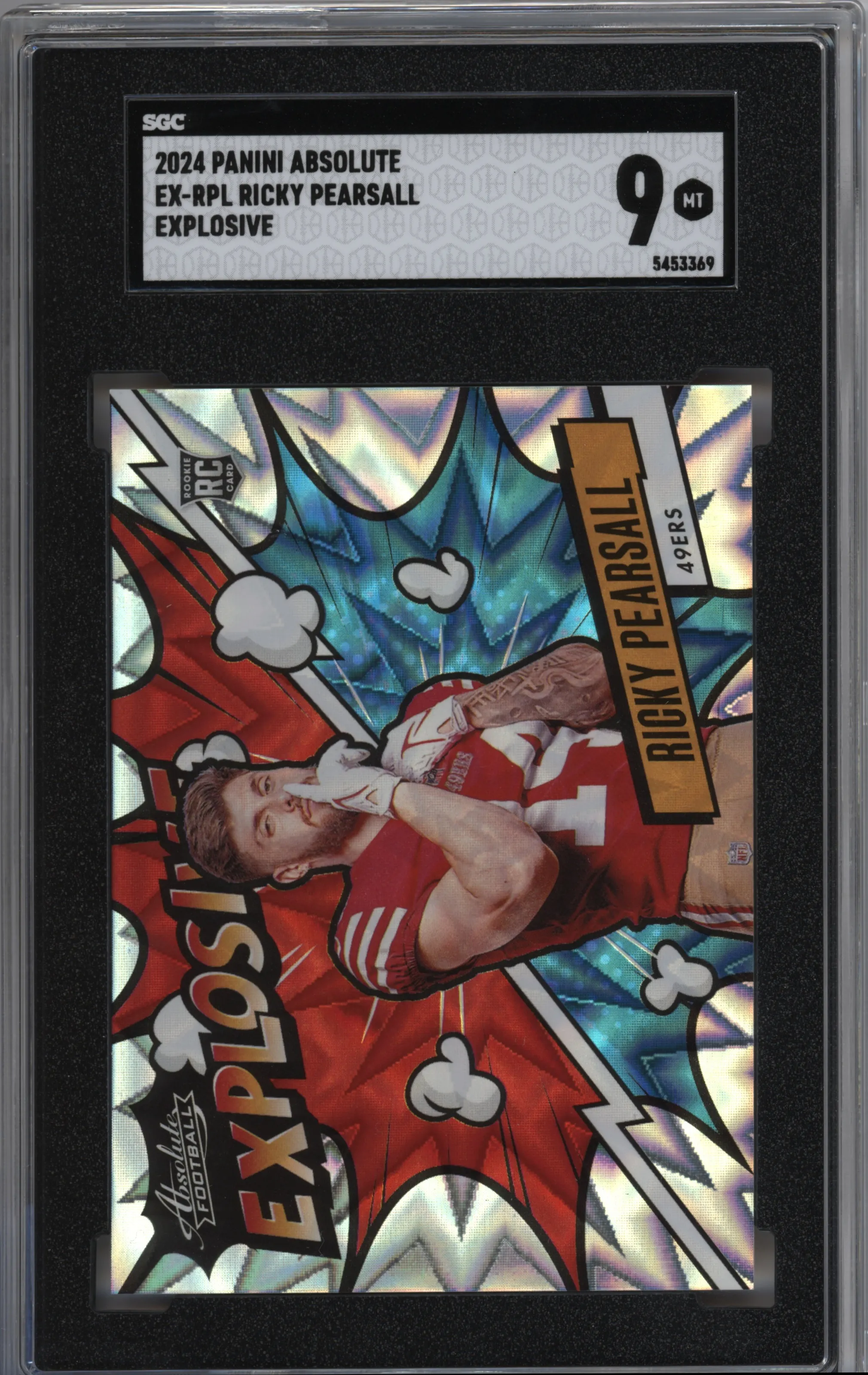 Ricky Pearsall from the 2024 Panini Absolute set graded by SGC and given an overall grade of 9.