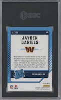 Jayden Daniels from the 2024 Donruss set featuring a Red Wave parallel graded by SGC and given an overall grade of 10.