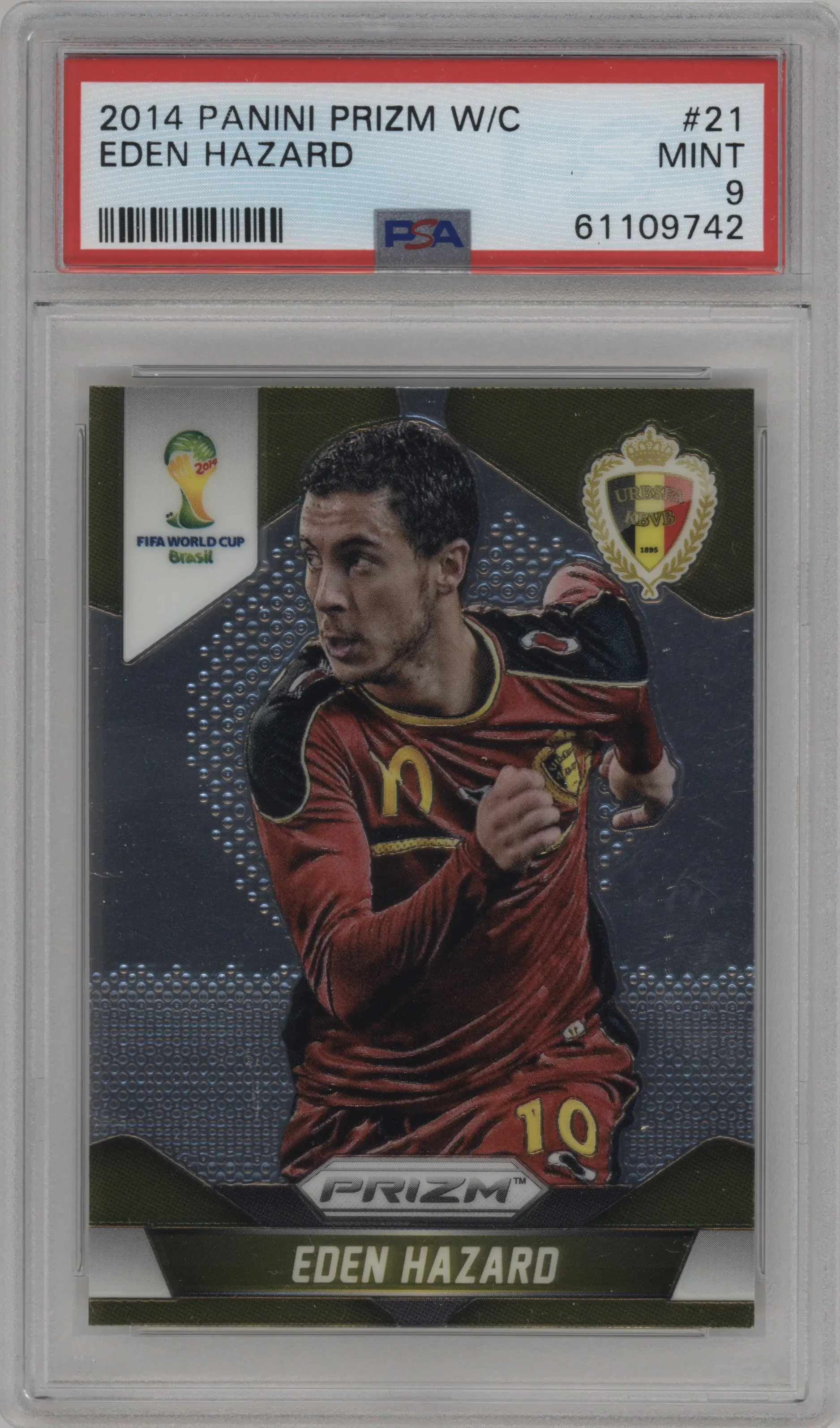 2014 Panini Prizm World Cup Belgium Eden Hazard #21 PSA 9