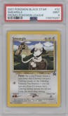 Smeargle from the 2001 Pokemon set featuring a Pokemon League parallel graded by PSA and given an overall grade of 9.