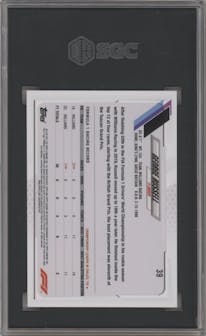 George Russell from the 2021 Topps Chrome F1  set graded by SGC and given an overall grade of 9.5.