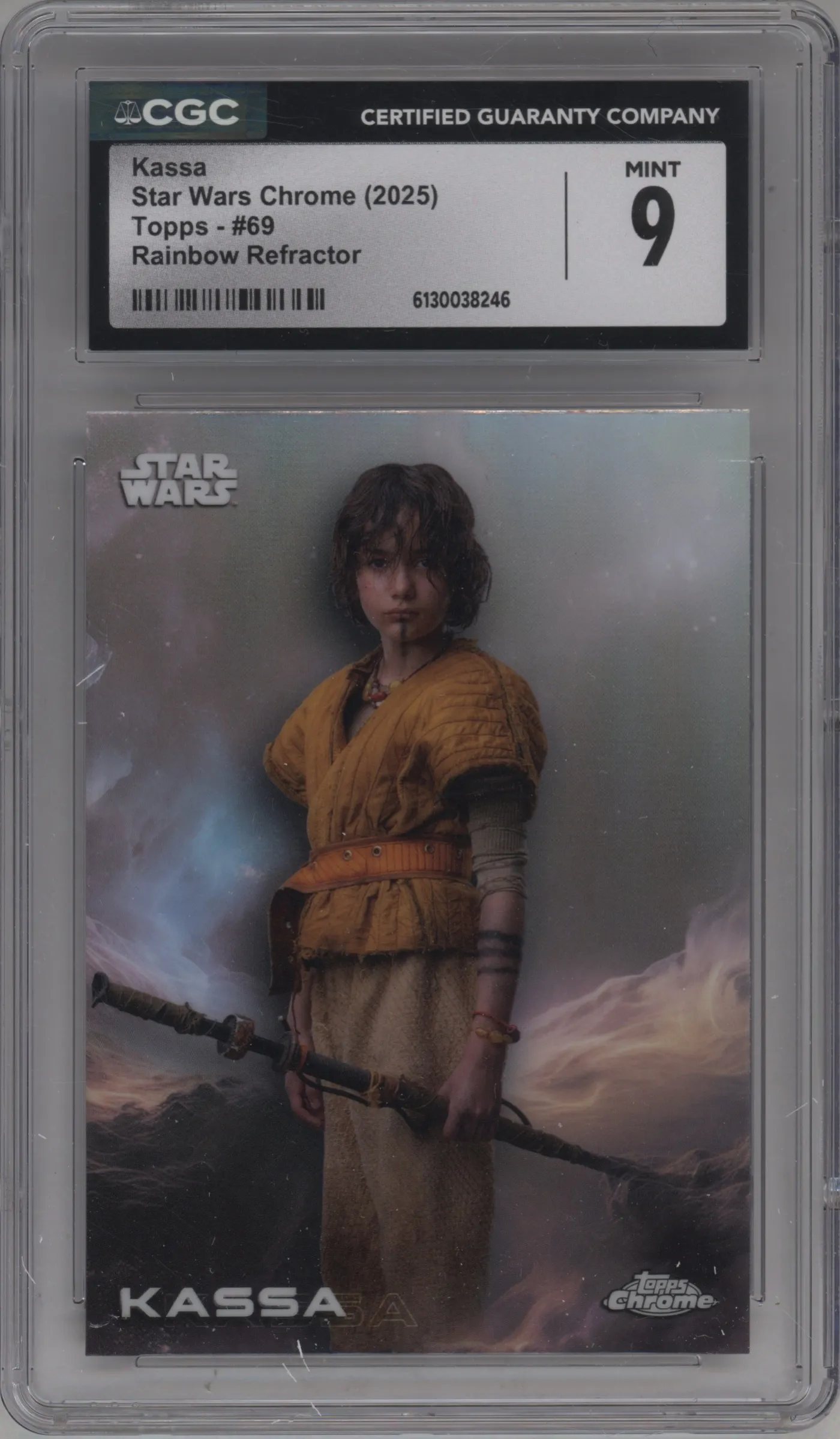 2025 Topps Chrome Star Wars Kassa Rainbow Refractor CGC 9