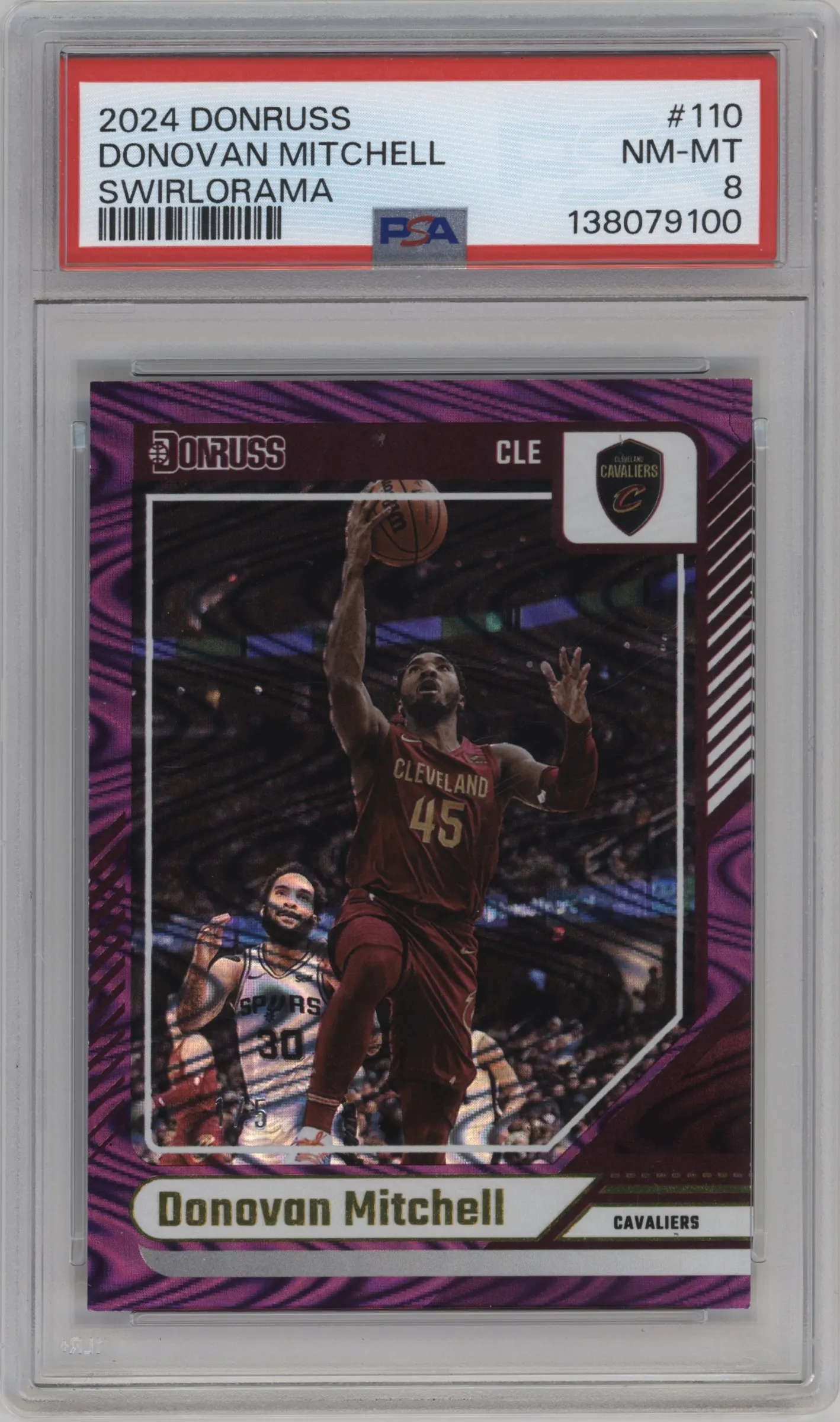 2024 Panini Donruss Donovan Mitchell Swirlorama PSA 8