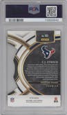 C.J. Stroud from the 2023 Panini Select set featuring a Die-Cut Tie-Dye Prizm parallel graded by PSA and given an overall grade of 10.