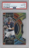 C.J. Stroud from the 2023 Panini Select set featuring a Die-Cut Tie-Dye Prizm parallel graded by PSA and given an overall grade of 10.