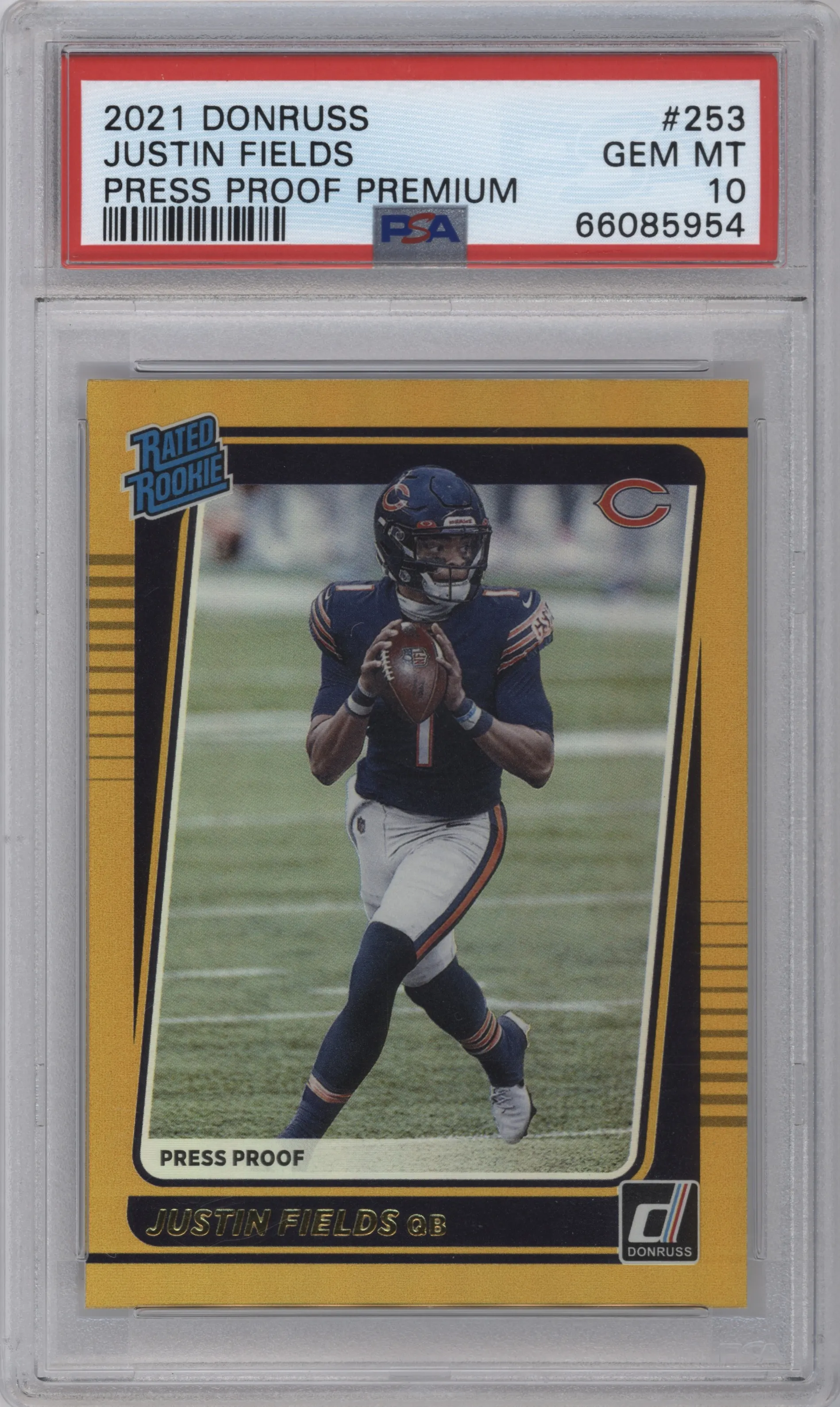 2021 Panini Donruss Rated Rookie Justin Fields Press Proof Premium PSA 10