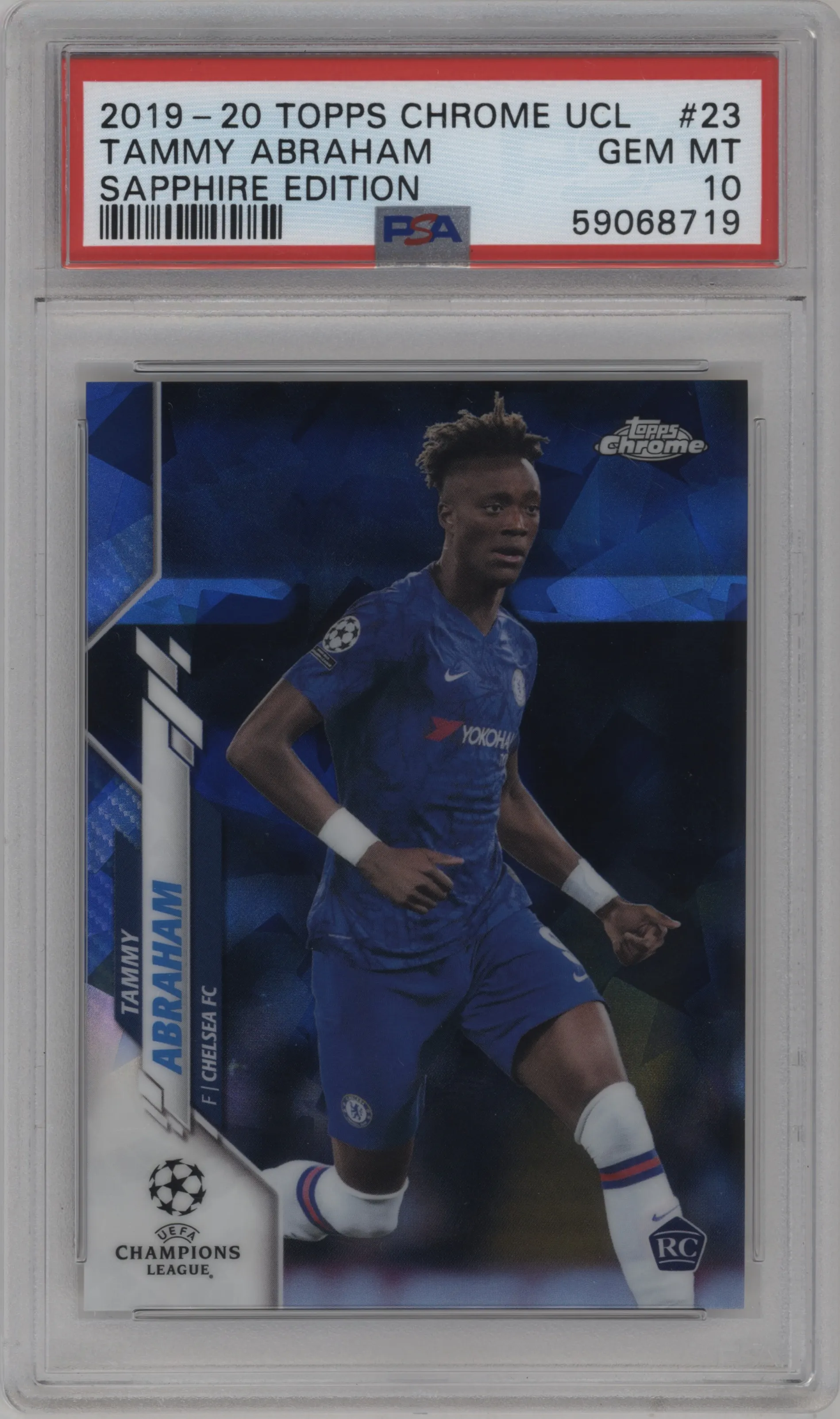 2019 Topps Chrome Sapphire Edition UEFA Champions League Tammy Abraham #23 PSA 10