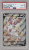 Sylveon V from the 2021 Pokemon SWSH set graded by PSA and given an overall grade of 10.