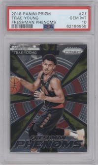 Trae Young from the 2018-19 Panini Prizm set graded by PSA and given an overall grade of 10.